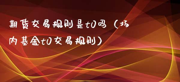 期货交易规则是t0吗（场内基金t0交易规则）