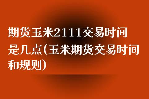 期货玉米2111交易时间是几点(玉米期货交易时间和规则)