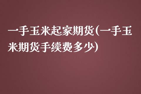 一手玉米起家期货(一手玉米期货手续费多少)