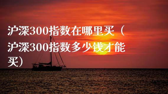 沪深300指数在哪里买（沪深300指数多少钱才能买）_https://www.boyangwujin.com_黄金期货_第1张