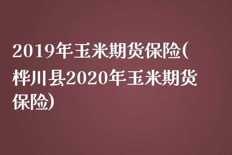 2019年玉米期货保险(桦川县2020年玉米期货保险)