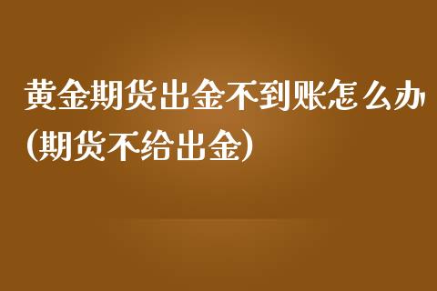 黄金期货出金不到账怎么办(期货不给出金)