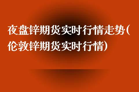 夜盘锌期货实时行情走势(伦敦锌期货实时行情)_https://www.boyangwujin.com_期货直播间_第1张