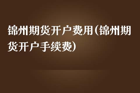 锦州期货开户费用(锦州期货开户手续费)