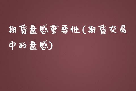 期货盘感重要性(期货交易中的盘感)