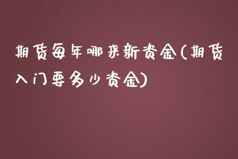 期货每年哪来新资金(期货入门要多少资金)