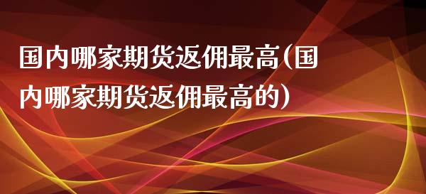 国内哪家期货返佣最高(国内哪家期货返佣最高的)