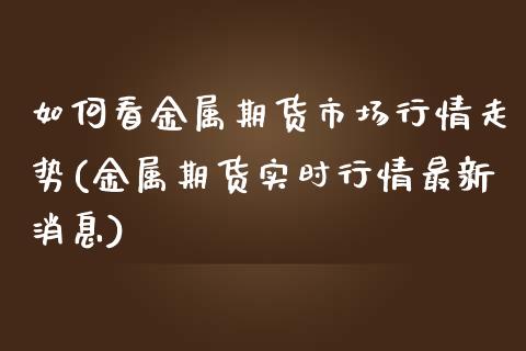 如何看金属期货市场行情走势(金属期货实时行情最新消息)