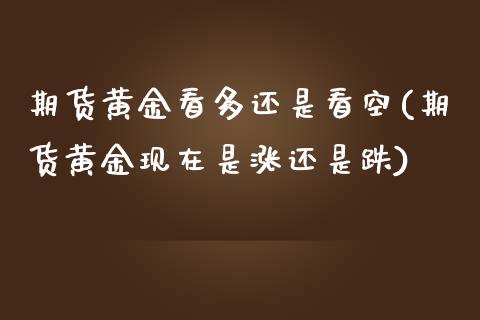 期货黄金看多还是看空(期货黄金现在是涨还是跌)