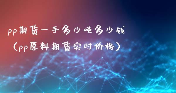 pp期货一手多少吨多少钱（pp原料期货实时价格）