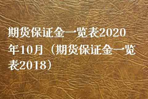 期货保证金一览表2020年10月（期货保证金一览表2018）