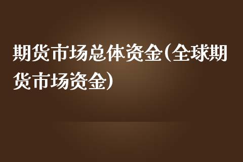 期货市场总体资金(全球期货市场资金)_https://www.boyangwujin.com_期货直播间_第1张