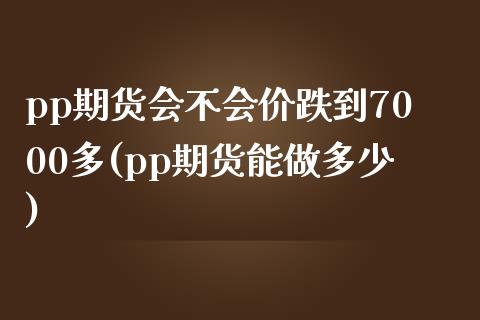 pp期货会不会价跌到7000多(pp期货能做多少)