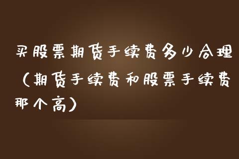 买股票期货手续费多少合理（期货手续费和股票手续费那个高）