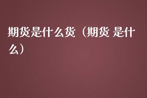 期货是什么货（期货 是什么）_https://www.boyangwujin.com_黄金期货_第1张