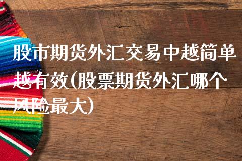 股市期货外汇交易中越简单越有效(股票期货外汇哪个风险最大)