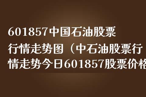 601857中国石油股票行情走势图（中石油股票行情走势今日601857股票价格）_https://www.boyangwujin.com_道指期货_第1张