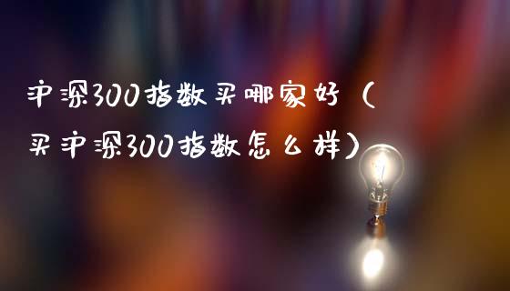 沪深300指数买哪家好（买沪深300指数怎么样）_https://www.boyangwujin.com_期货直播间_第1张