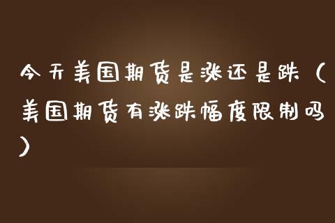 今天美国期货是涨还是跌（美国期货有涨跌幅度限制吗）