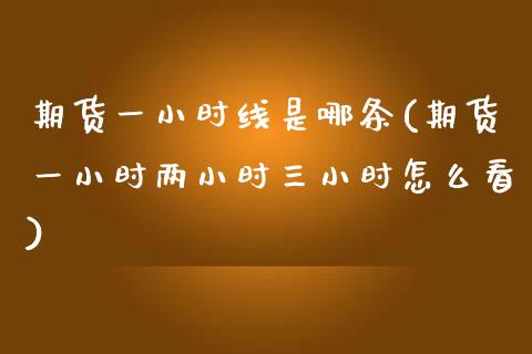 期货一小时线是哪条(期货一小时两小时三小时怎么看)_https://www.boyangwujin.com_道指期货_第1张