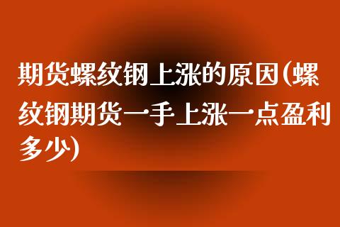 期货螺纹钢上涨的原因(螺纹钢期货一手上涨一点盈利多少)