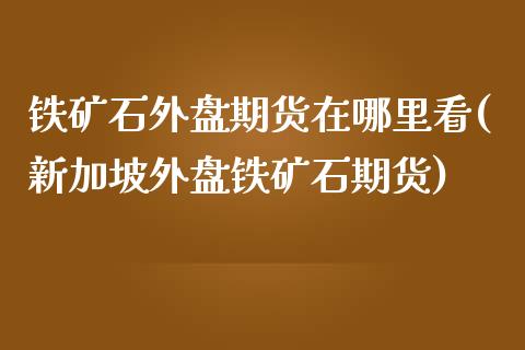 铁矿石外盘期货在哪里看(新加坡外盘铁矿石期货)