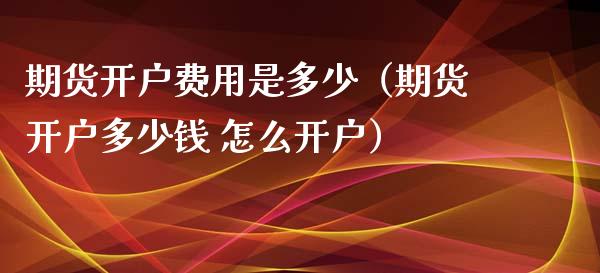 期货开户费用是多少（期货开户多少钱 怎么开户）