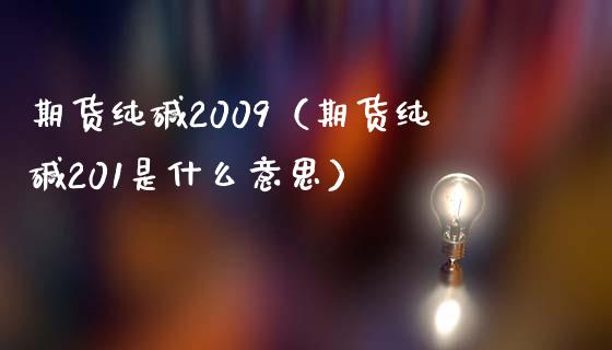 期货纯碱2009（期货纯碱201是什么意思）