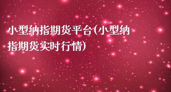 小型纳指期货平台(小型纳指期货实时行情)