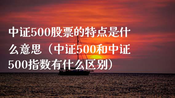 中证500股票的特点是什么意思（中证500和中证500指数有什么区别）_https://www.boyangwujin.com_期货直播间_第1张