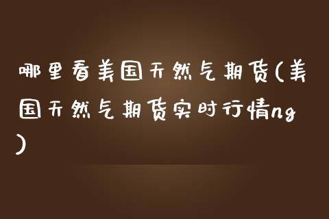 哪里看美国天然气期货(美国天然气期货实时行情ng)