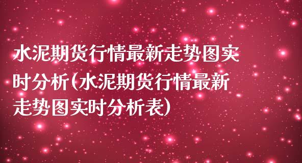 水泥期货行情最新走势图实时分析(水泥期货行情最新走势图实时分析表)