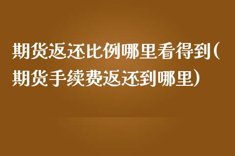 期货返还比例哪里看得到(期货手续费返还到哪里)