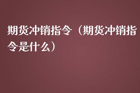 期货冲销指令（期货冲销指令是什么）