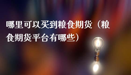 哪里可以买到粮食期货（粮食期货平台有哪些）_https://www.boyangwujin.com_期货直播间_第1张