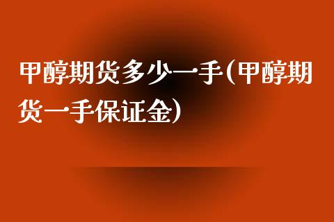 甲醇期货多少一手(甲醇期货一手保证金)