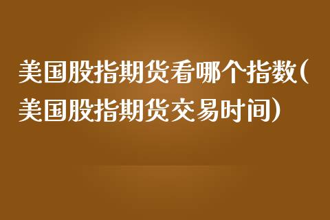 美国股指期货看哪个指数(美国股指期货交易时间)