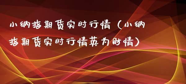 小纳指期货实时行情（小纳指期货实时行情英为财情）