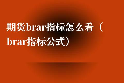 期货brar指标怎么看（brar指标公式）