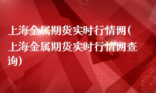 上海金属期货实时行情网(上海金属期货实时行情网查询)