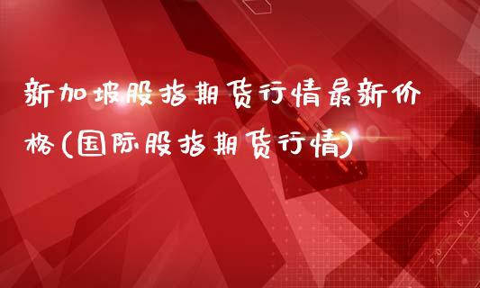 新加坡股指期货行情最新价格(国际股指期货行情)