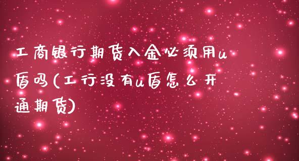 工商银行期货入金必须用u盾吗(工行没有u盾怎么开通期货)