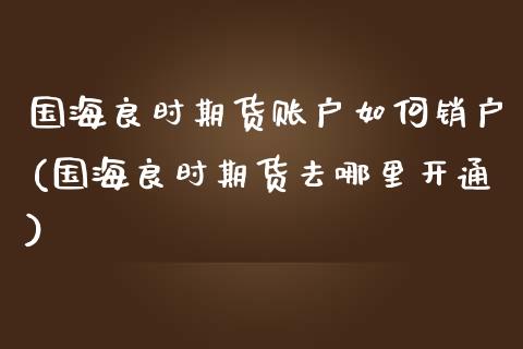 国海良时期货账户如何销户(国海良时期货去哪里开通)