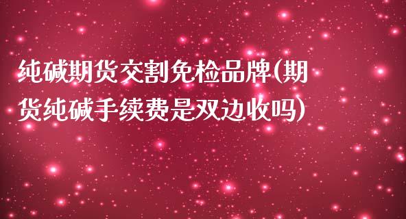 纯碱期货交割免检品牌(期货纯碱手续费是双边收吗)_https://www.boyangwujin.com_道指期货_第1张