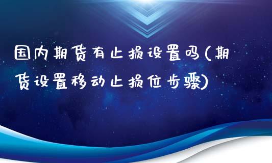 国内期货有止损设置吗(期货设置移动止损位步骤)