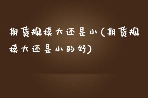 期货规模大还是小(期货规模大还是小的好)_https://www.boyangwujin.com_期货直播间_第1张