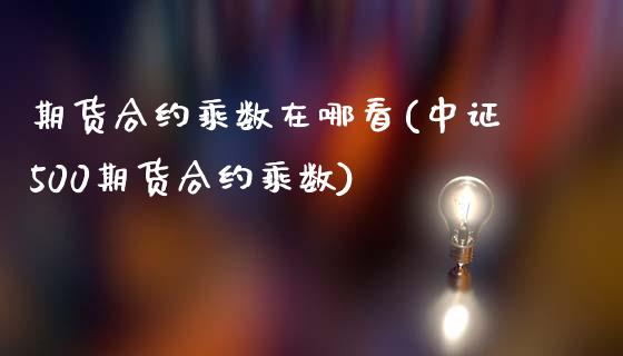 期货合约乘数在哪看(中证500期货合约乘数)