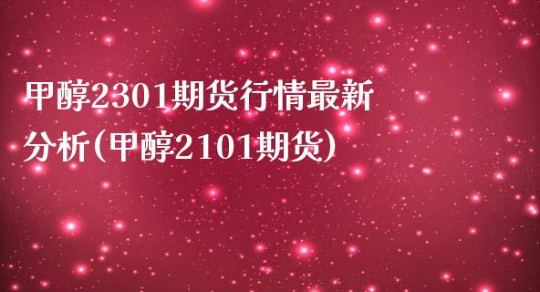 甲醇2301期货行情最新分析(甲醇2101期货)