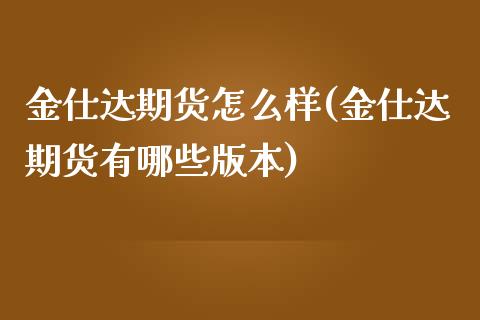 金仕达期货怎么样(金仕达期货有哪些版本)