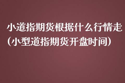 小道指期货根据什么行情走(小型道指期货开盘时间)